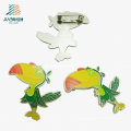 New Products Five Colors Enamel Custom Animal Parrot Safety Pin Badge